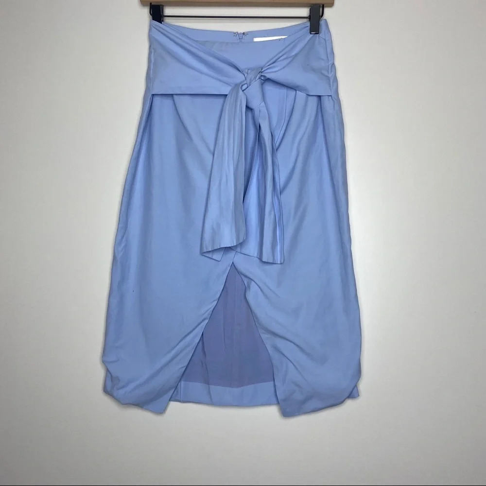 JOA Los Angles Faux Wrap Midi Skirt